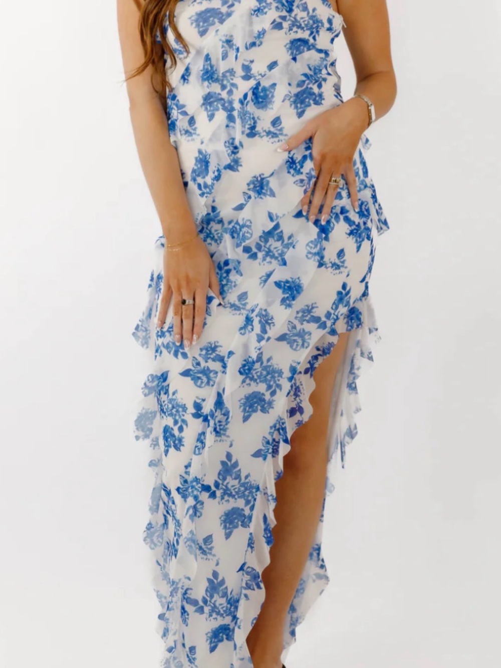 Blue Floral Maxi Dress - Women's Summer Maxi